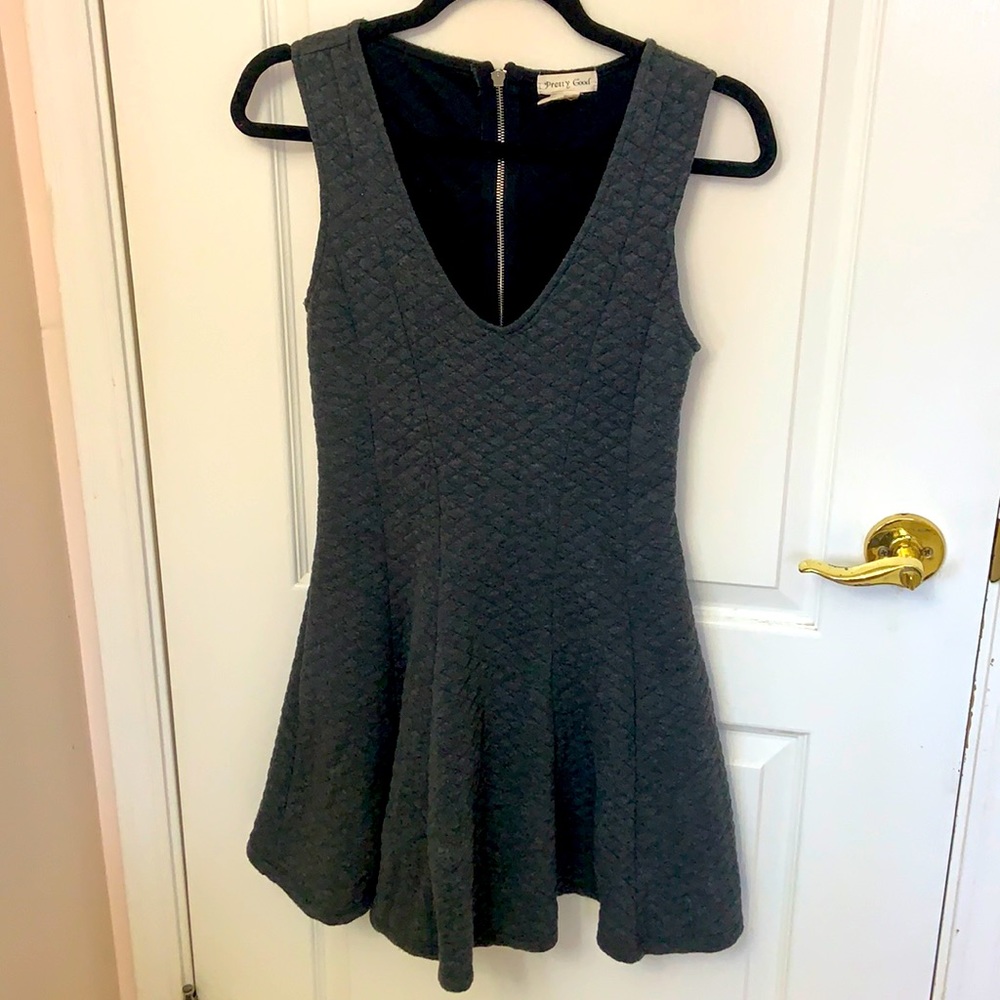 2/$15 Grey A-Line Dress with Zippered Back